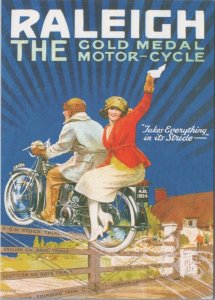 Advertising Postcard - Raleigh Motor Cycle, 1920's Advert (Repro) RR19960