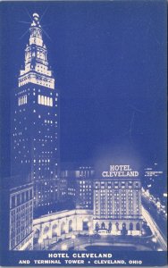 Postcard Hotel Cleveland and Terminal Tower in Cleveland, Ohio~2165 