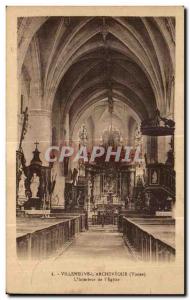 Old Postcard Villeneuvel The Archbishop Interior of I Church