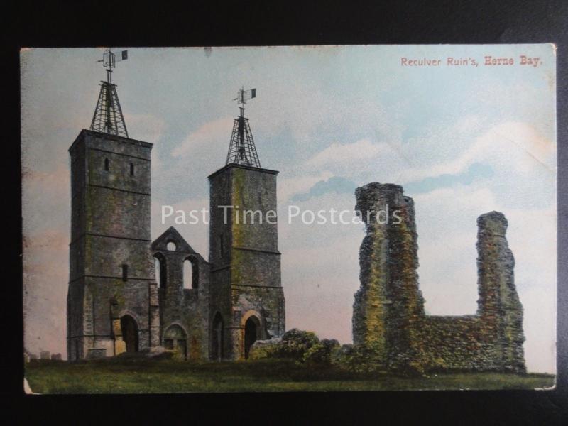 Kent HERNE BAY Reculver Ruins c1905 Old Postcard