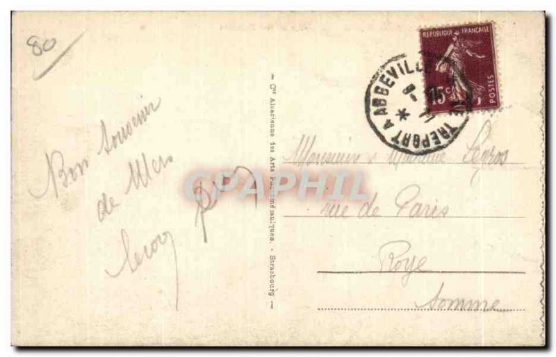 Old Postcard Mers Les Bains Beach and Cliffs