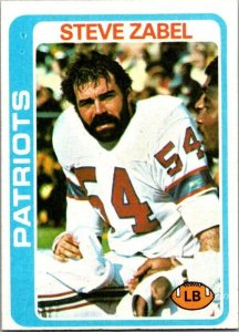 1978 Topps Football Card Steve Zabel New England Patriots sk7360