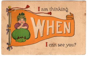 I Am Thinking When Can I see You, Humor, Romance, Dutch Girl Flag, Used