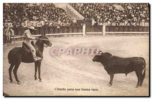 Old Postcard Bullfight Bullfight citando para una buena vara