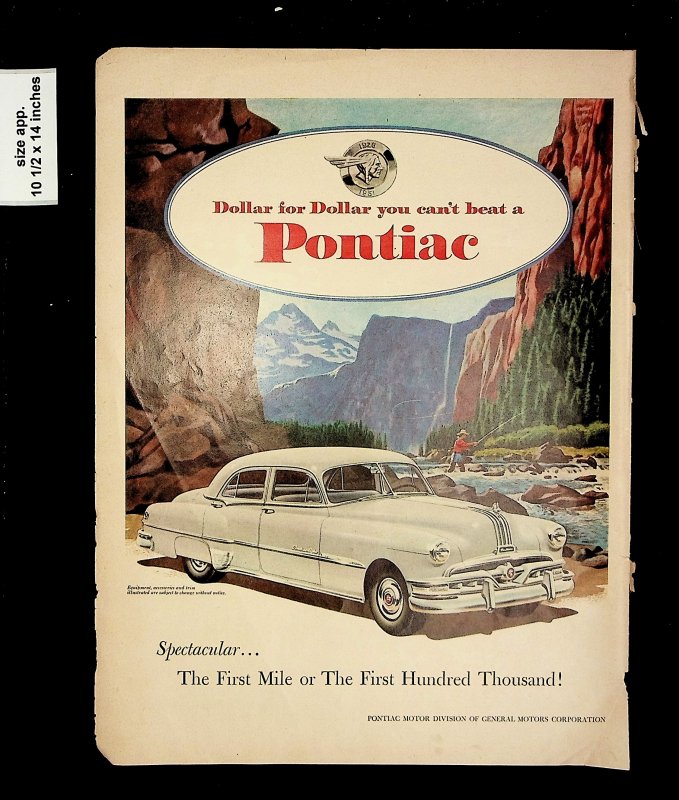 1951 Pontiac First Mile or First Hundred Thousand Vintage Print Ad 015721