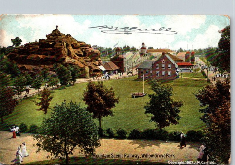 Pennsylvania Philadelphia Willow Grove Park Mountain Scenic Railway1908