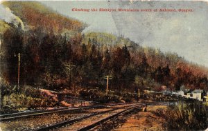 H82/ Ashland Oregon Postcard c1910 Climbing Siskiyou Mountains Railroad 51