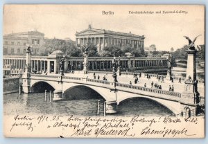 Berlin Germany Postcard Friedrichs Bridge and National Gallery 1905 Posted