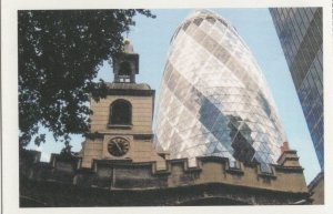 The Gherkin & St Helens Church London Rare Trade Card