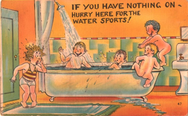 vacation postcard: If You Have Nothing On, Hurry Here for the Water Sports