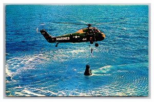 Recovery of Alan Shepard By Helecoptor NASA Chrome Postcard M20