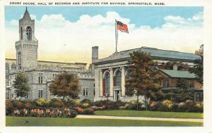 Springfield MA~Court House~Hall of Records~Institute for Savings Bank~1920s
