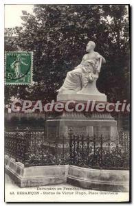 Old Postcard Besancon Les Bains Statue Victor Hugo Granvella