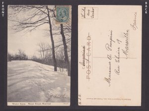 Postcard, CANADA, Montreal, Winter Scene. Mount Royal