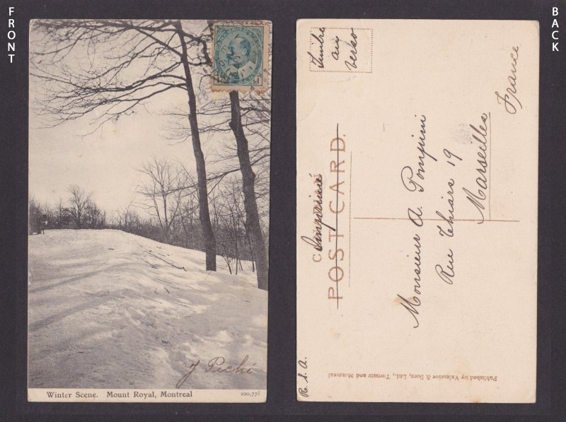 Postcard, CANADA, Montreal, Winter Scene. Mount Royal