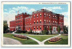 1919 Exterior View Woman Building M. A. C. Lansing Michigan MI Vintage Postcard