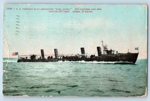 Twin Mountain NH Postcard US Torpedo Boat Destroyer Paul Jones 125 Officers Men