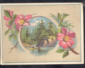 TOLEDO OHIO WOOLSON SPICE COMPANY LION COFFEE CANOE VICTORIAN TRADE CARD