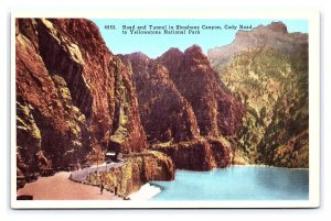 Road & Tunnel Shoshone Canyon Cody Rd Yellowstone National Park Wyoming Postcard