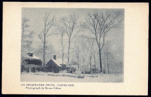 Snowy Day Edgewater Drive Cleveland Ohio unused c1920's