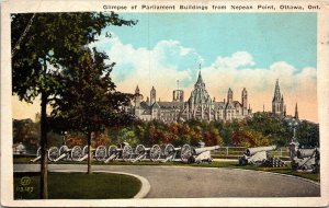 Parliament Bujilding Nepean Point Ottawa Canada Ontario Postcard