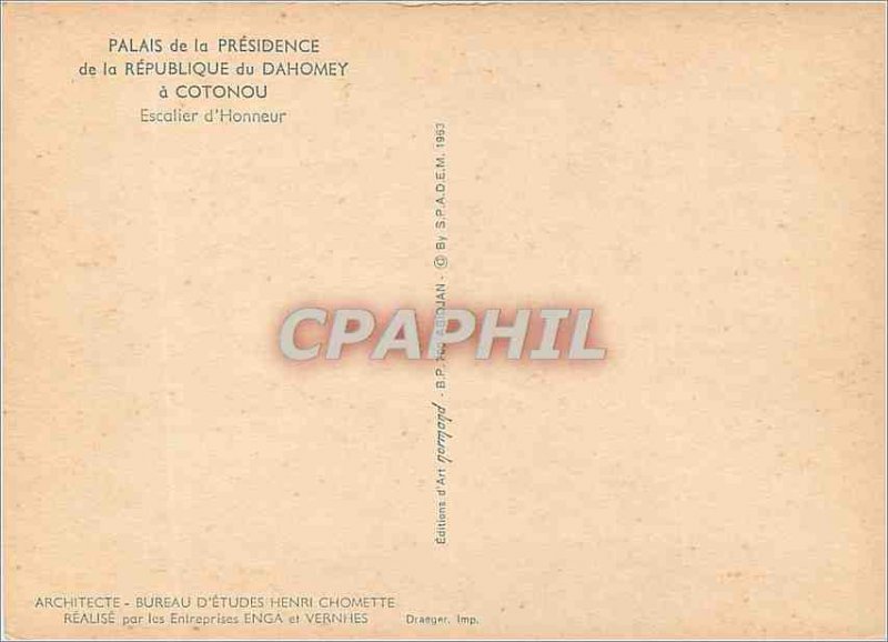 Postcard Modern Cotonou Palace of the Presidency of the Republic of Dahomey H...