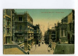 3032055 MALTA VALLETTA Strada reale Vintage color PC