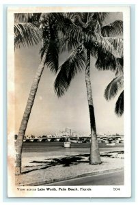 c1940's Lake Worth Palm Beach Florida FL Vintage RPPC Photo Postcard 