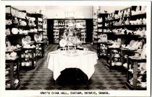 RPPC Gray's China Hall Store Chatham Ontario Vintage Postcard F16