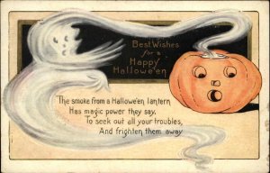 Halloween Ghost JOL Whitney c1915 Postcard