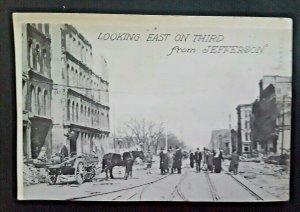 Mint Vintage 1913 Dayton OH Great Flood Looking 3rd East From Jefferson RPPC