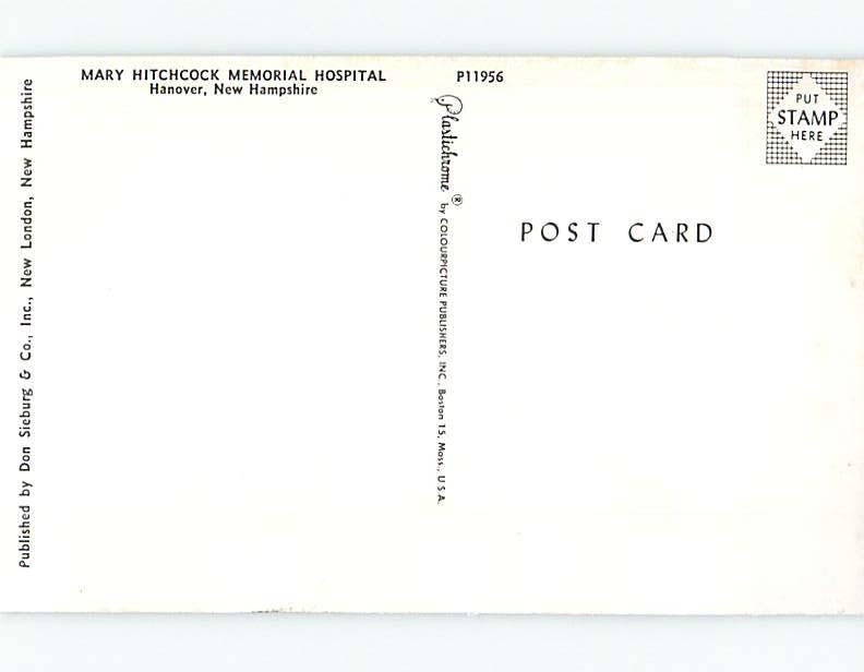 Unused Pre-1980 HOSPITAL SCENE Hanover New Hampshire NH J9149