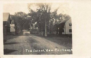 New Portland ME The Island Dirt Street Real Photo Postcard