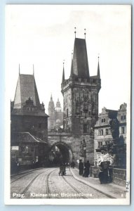 RPPC PRAG Kleinseitner Bruckenturme CZECH REPUBLIC Postcard