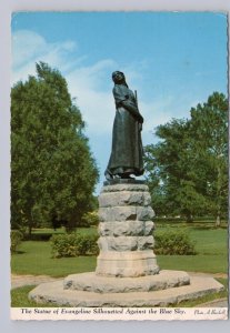 Statue Of Evangeline, Grand Pre Nova Scotia, 1988 Chrome Postcard, Slogan Cancel