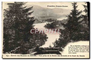 Old Postcard Doubs Basins Entree View from the Road Brenets and the Saut du D...