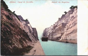 Greece Athens Corinth Canal Vintage Postcard 03.21