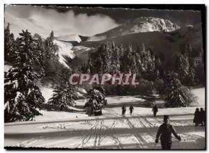 Modern Postcard Mont Dore Les Bains Snow fields at the foot of Sancy Puy de P...