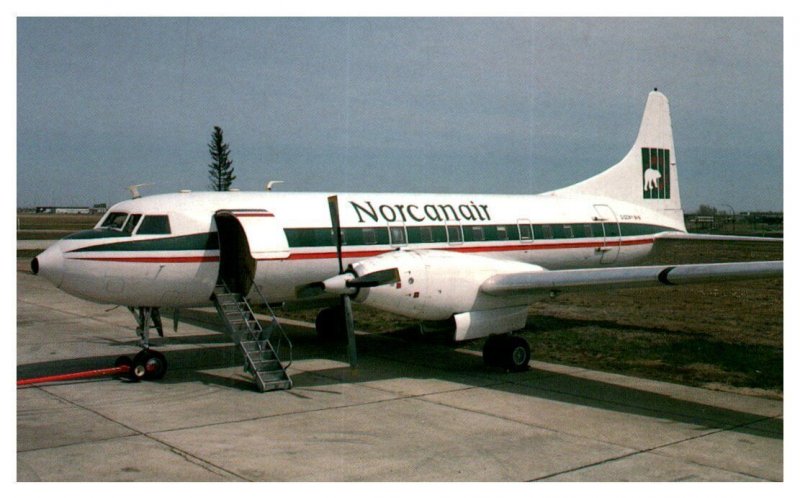 Norcanair Convair CV 640 at Saskatoon Saskatchewan Airplane Postcard