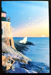 [AG] P395 Lighthouse Marine Ocean Bird Seal (postcard) *glow in dark *New