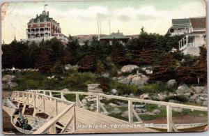 Markland, Yarmouth Nova Scotia Bridge Shore Rowboats c1908 Vintage Postcard K13