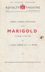 Marigold Comedy Jean Clyde Royalty London Theatre Programme