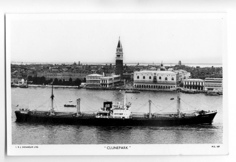 cb0816 - Denholm Line Cargo Ship - Clunepark , built 1957 - postcard