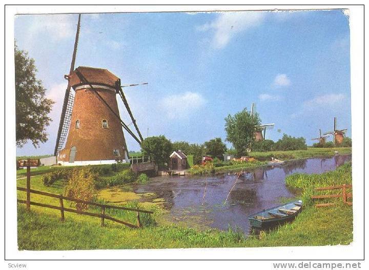 Windmill , 50-70s ; Molens te Kinderdijk , Netherlands