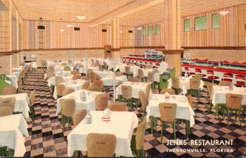 Florida Jacksonville Jjenks Restaurant Dining Room 1940 Curteich