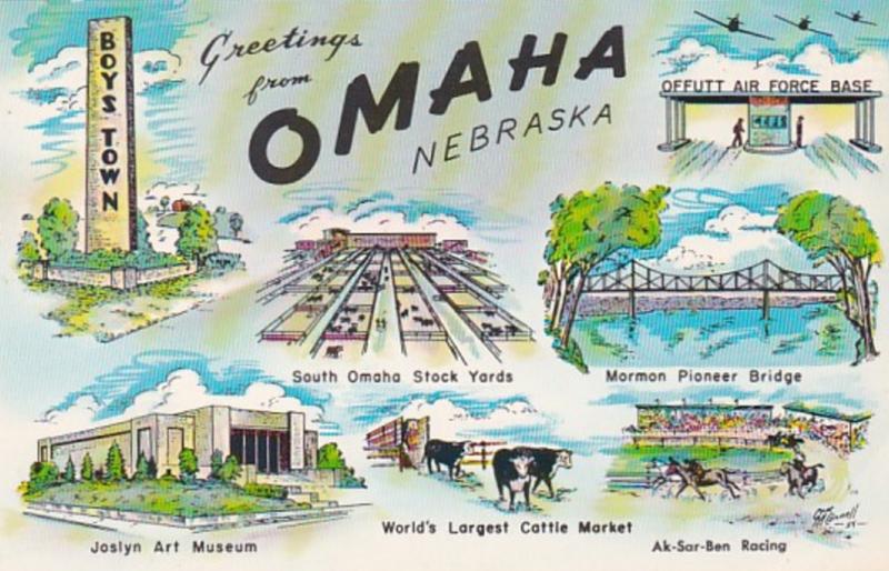 Nebraska Greetings From Omaha Multi View