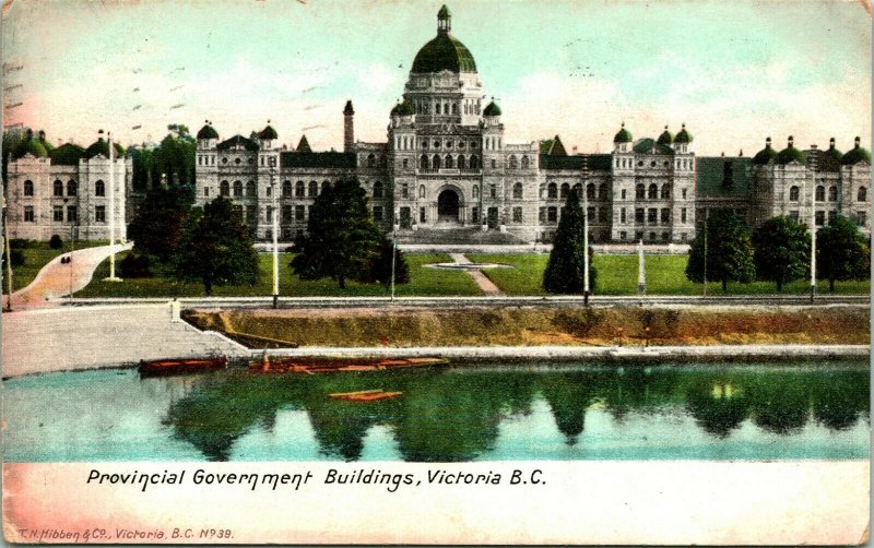 Vtg Postcard 1910 Provincial Government Buildings - Victoria British Columbia 