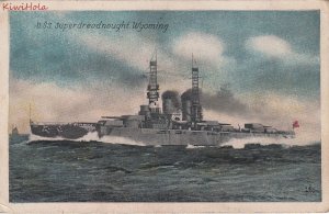 Postcard Ship USS Superdreadnought Wyoming