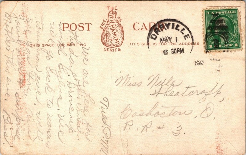 Orrville OH - Methodist Episcopal Church - vintage Postcard