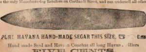 1880s Jeffreys & Co. Five Cent Cigars Havana Hand-Made Fab! P81